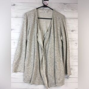 J. Jill Pure Jill Open Front Waterfall Drawstring Belted Cardigan, Size Medium
